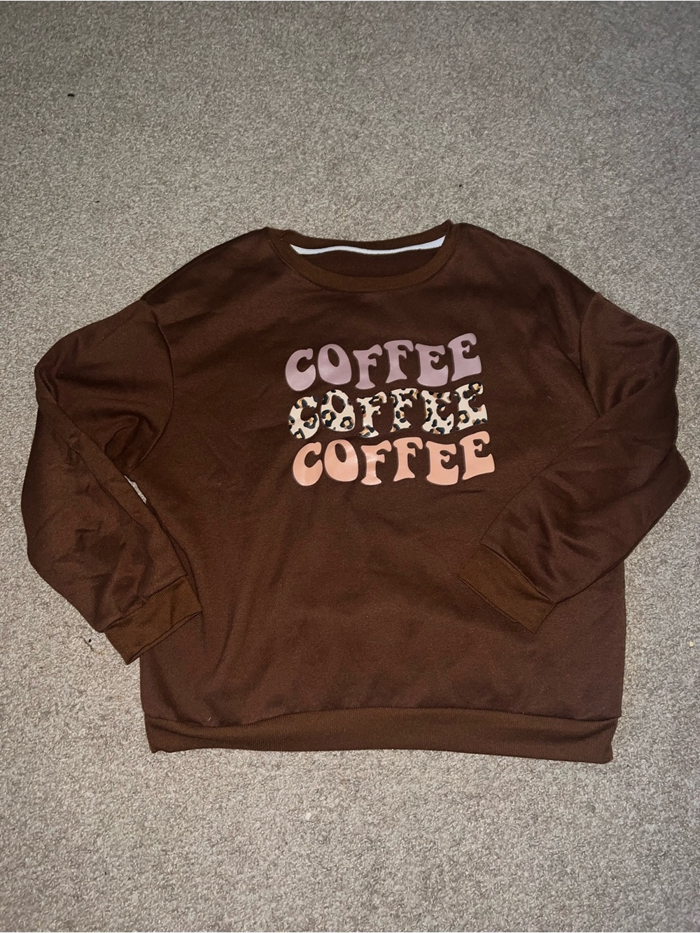 Brown 'Coffee' Graphic Sweatshirt - Women